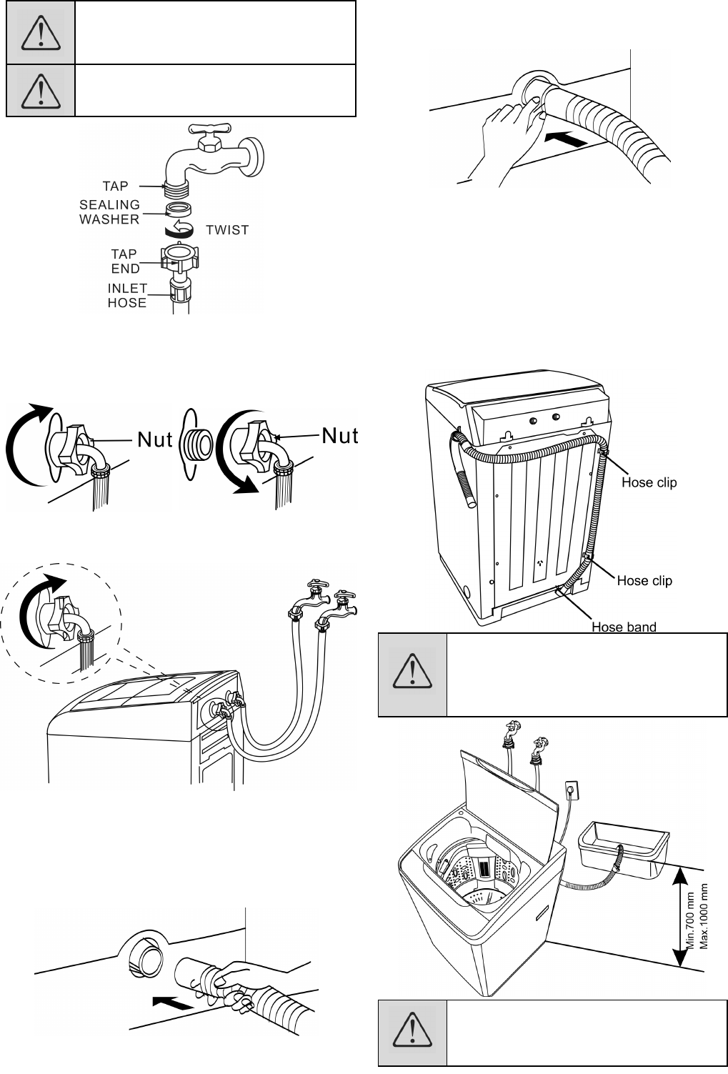 defy washing machine inlet hose