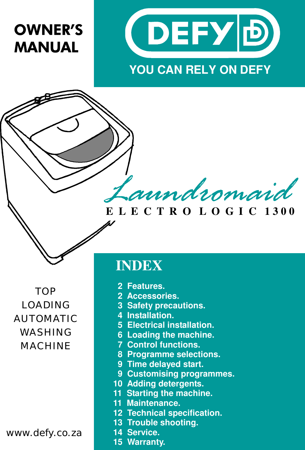 defy washing machine top loader 13kg problems