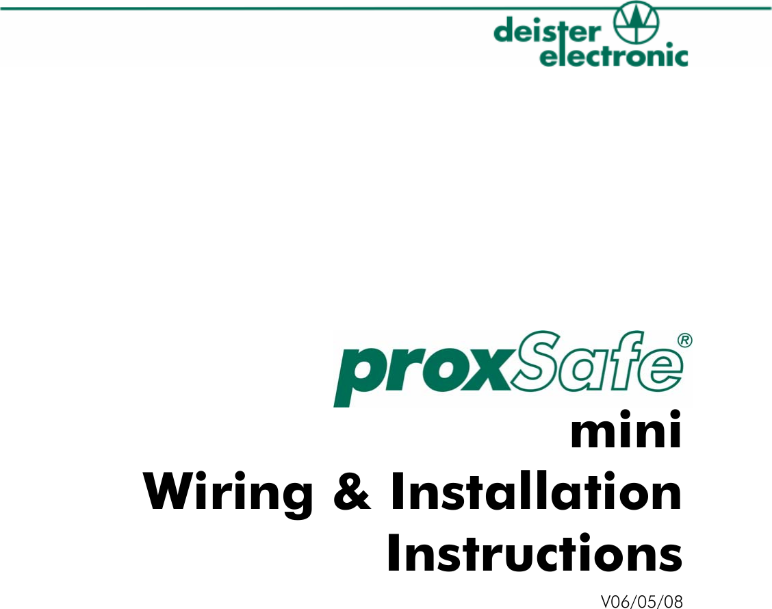                        mini Wiring &amp; Installation Instructions V06/05/08 
