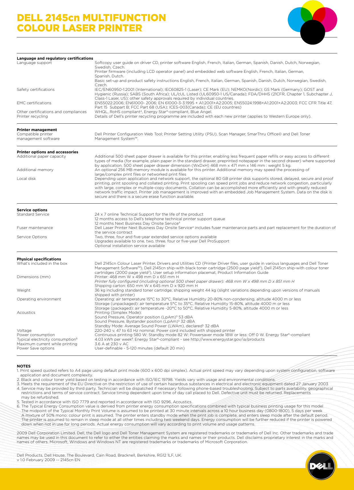 Page 4 of 4 - Dell 2145cn User Manual  To The 48554cbe-e282-42cc-8fec-03c731580935