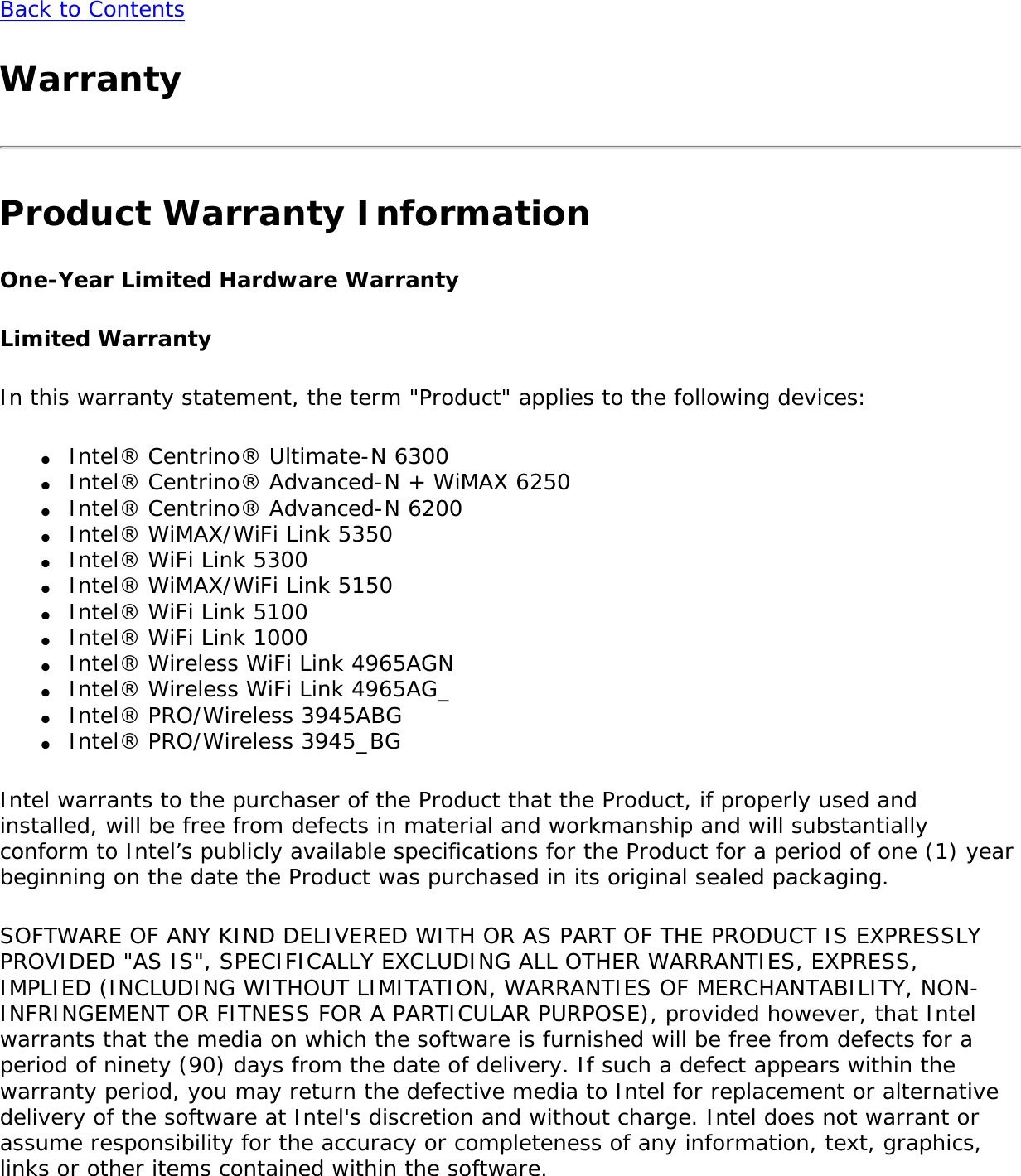 Page 287 of Dell 622ANH Intel Centrino Ultimate-N 6200 User Manual Contents