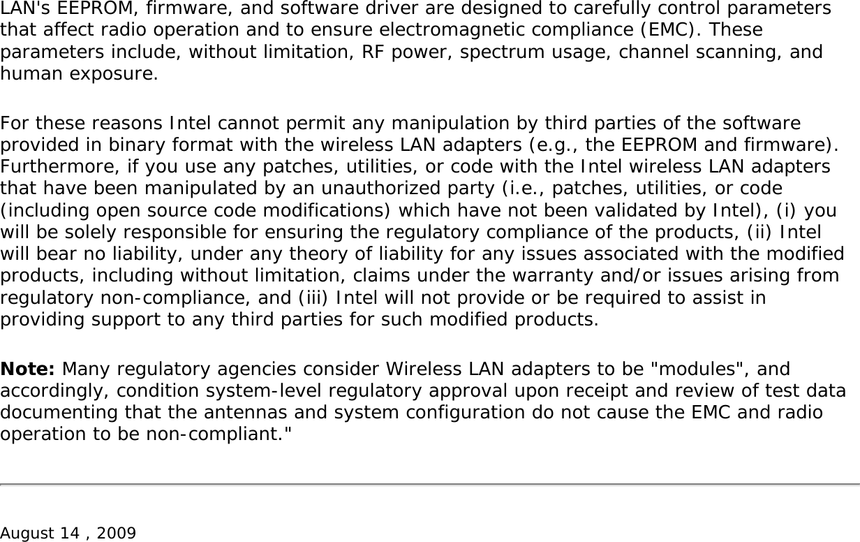 Page 3 of Dell 625ANXH Intel Centrino Advanced-N+WiMax 6250 User Manual 