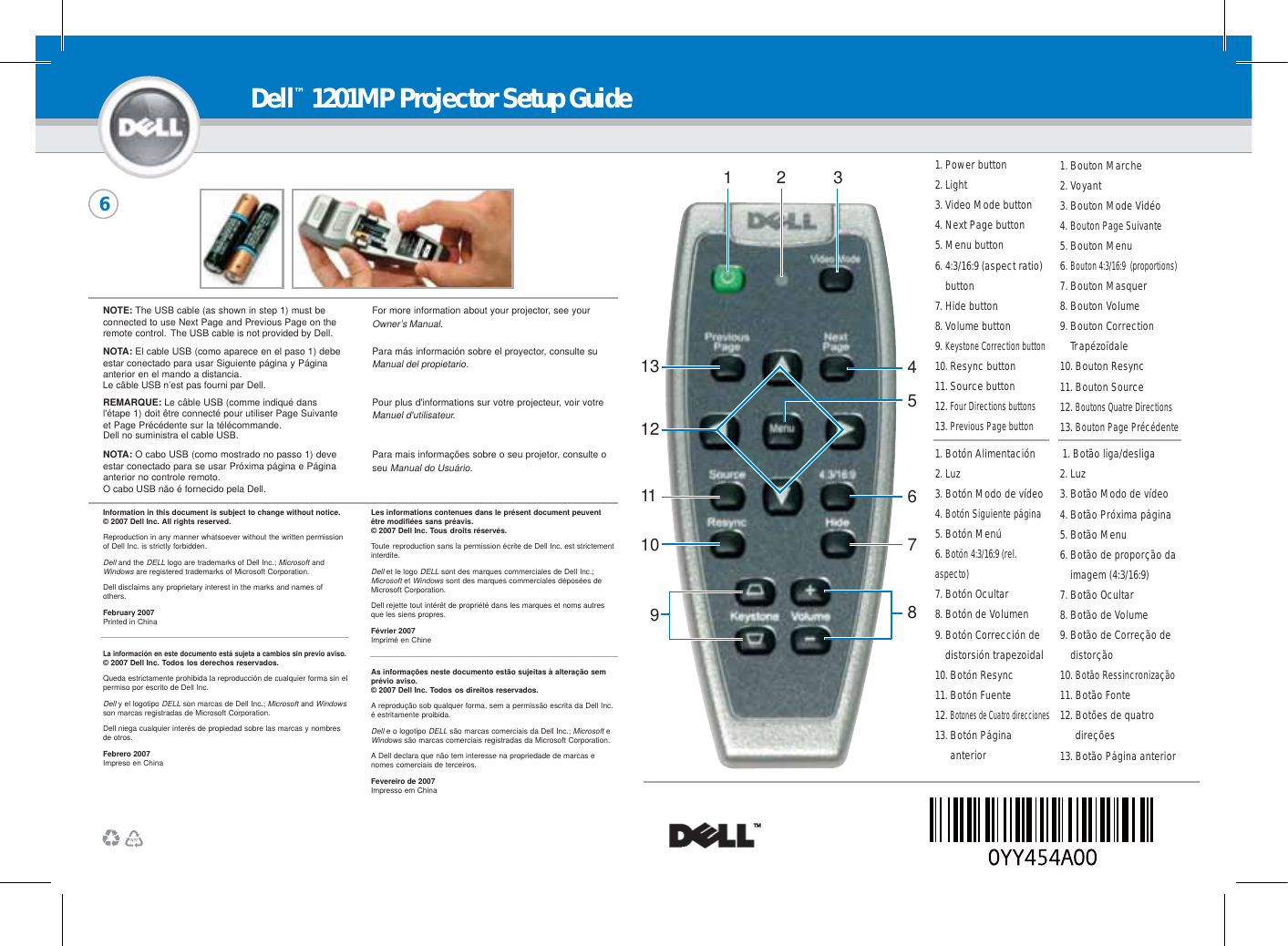 Page 2 of 2 - Dell Dell-1201Mp-Projector-Setup-Guide- 1201MP Projector Setup Guide  Dell-1201mp-projector-setup-guide