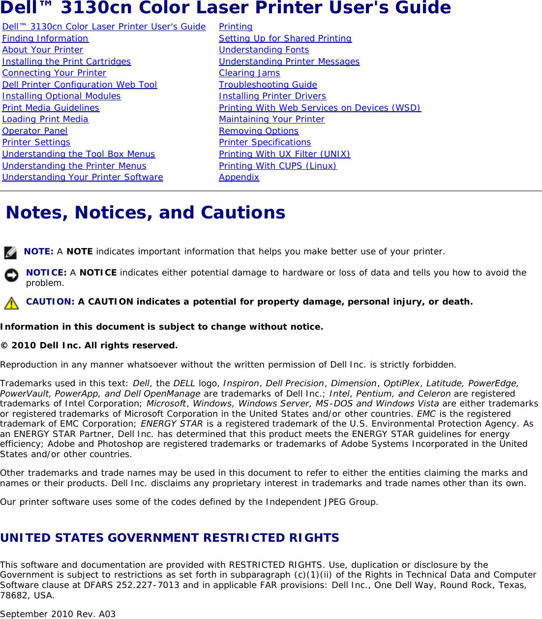 Dell 3130Cn Color Laser Printer Troubleshooting ManualsLib Makes It