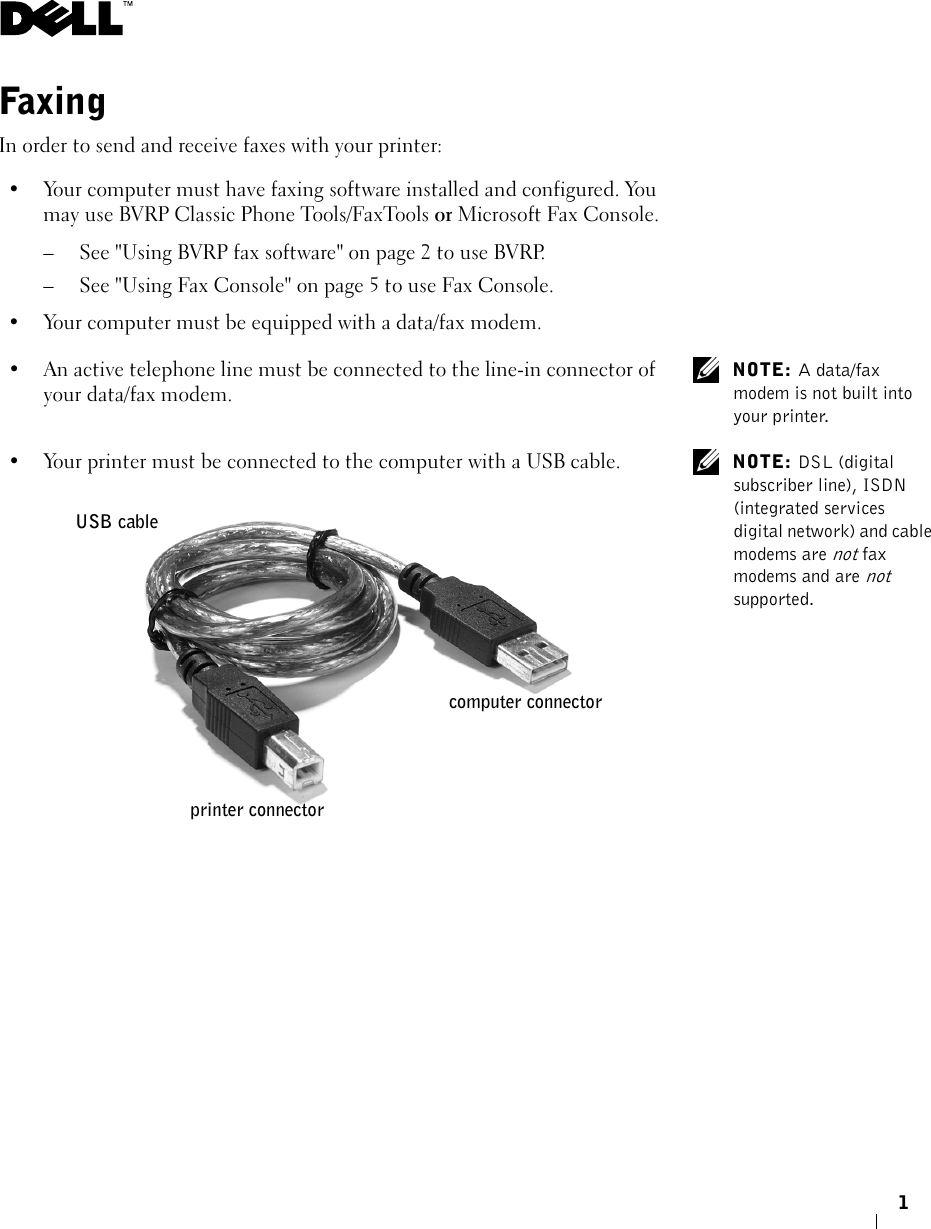 Page 1 of 8 - Dell Dell-A920-All-In-One-Personal-Printer-Quick-Reference-Guide- Faxing  Dell-a920-all-in-one-personal-printer-quick-reference-guide