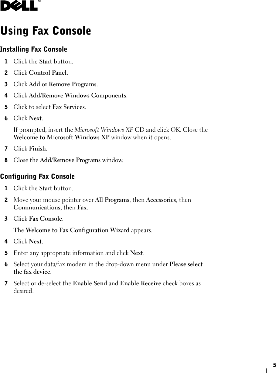 Page 5 of 8 - Dell Dell-A920-All-In-One-Personal-Printer-Quick-Reference-Guide- Faxing  Dell-a920-all-in-one-personal-printer-quick-reference-guide