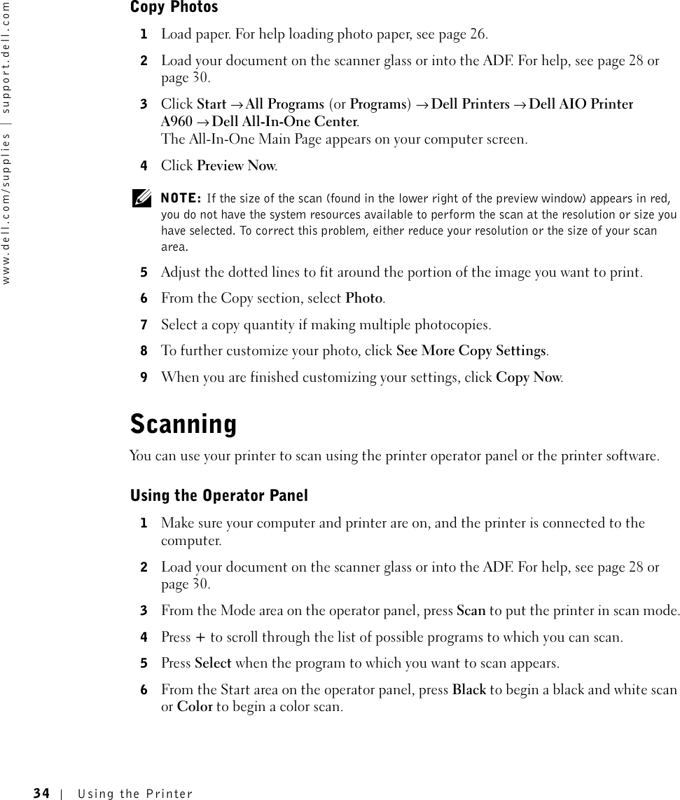 dell printer a960 software