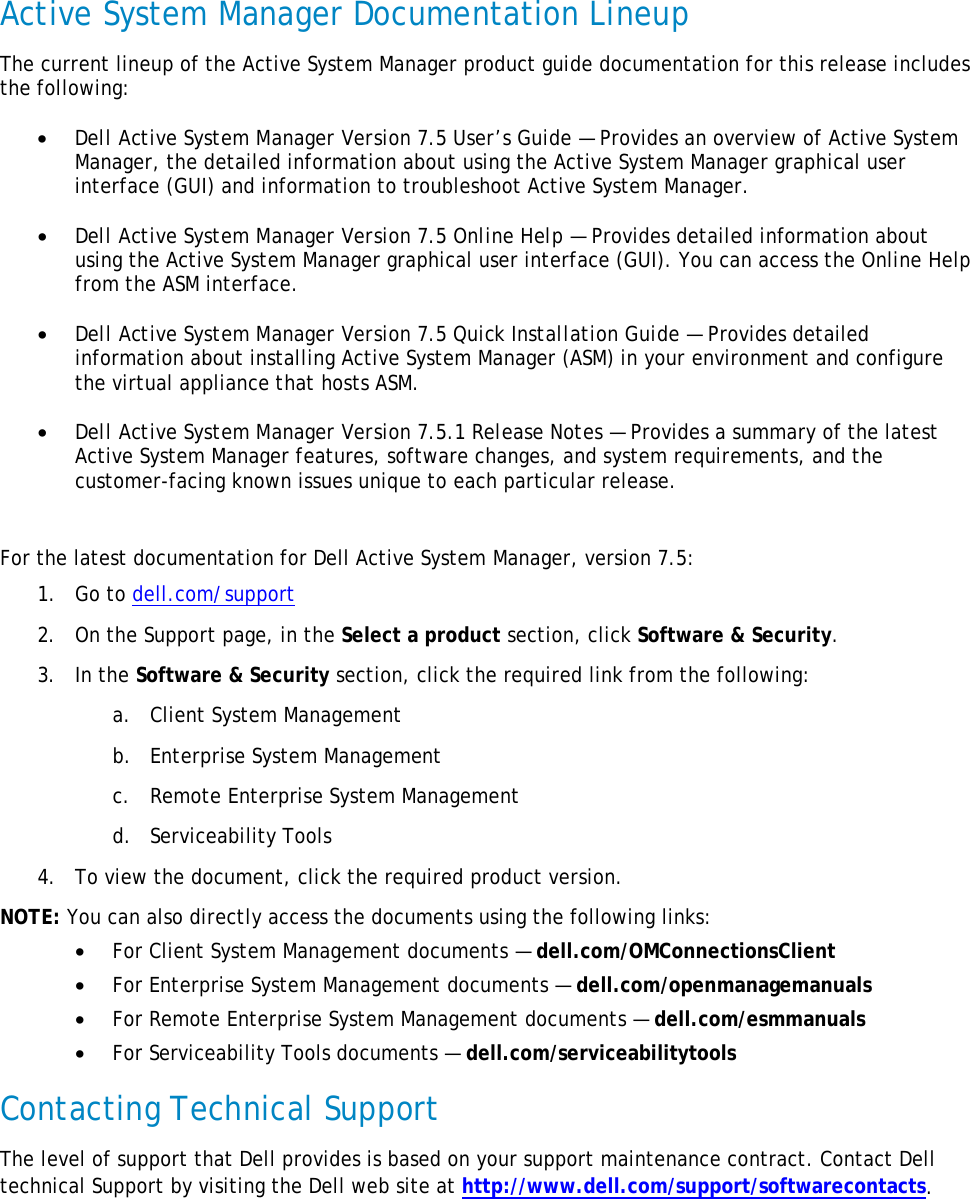 Page 11 of 11 - Dell Dell-Active-System-Manager-Version-7-5-Owners-Manual- Active System Manager Version 7.5.1 Release Notes  Dell-active-system-manager-version-7-5-owners-manual