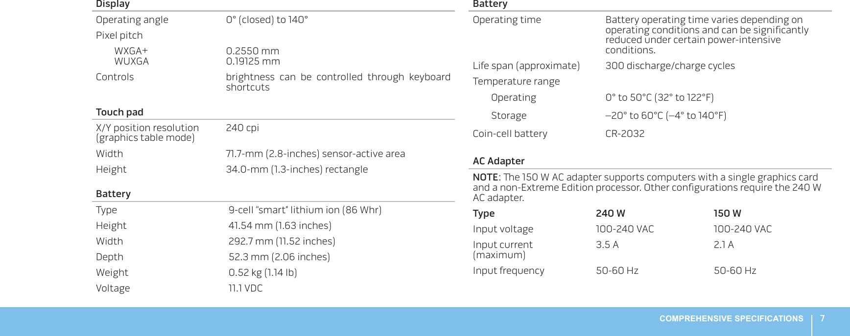 Page 7 of 8 - Dell Dell-Alienware-M17X-R2-Early-2010-Specifications- Alienware M17X R2 Comprehensive Specifications Dell-alienware-m17x-r2-early-2010-specifications