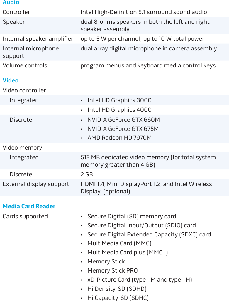 Page 4 of 8 - Dell Dell-Alienware-M17X-R4-Early-2012-Specifications- Alienware M17x R4 Specifications (Accessibility Compliant)  Dell-alienware-m17x-r4-early-2012-specifications
