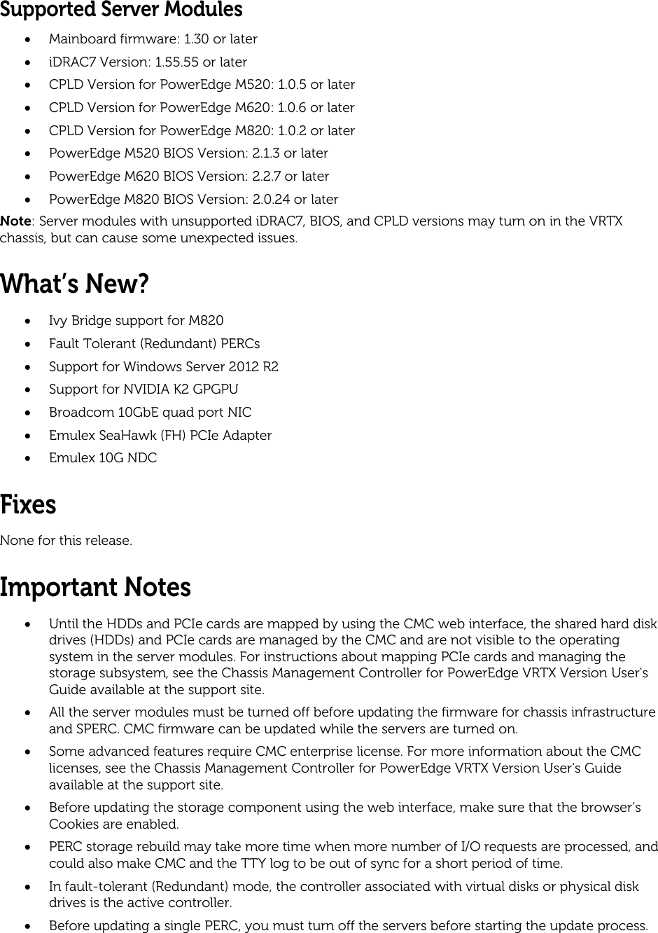 Page 3 of 5 - Dell Dell-Chassis-Management-Controller-Version-1-30-For-Poweredge-Vrtx-Owners-Manual- Chassis Management Controller (CMC) Version 1.30 For PowerEdge VRTX Release Notes  Dell-chassis-management-controller-version-1-30-for-poweredge-vrtx-owners-manual