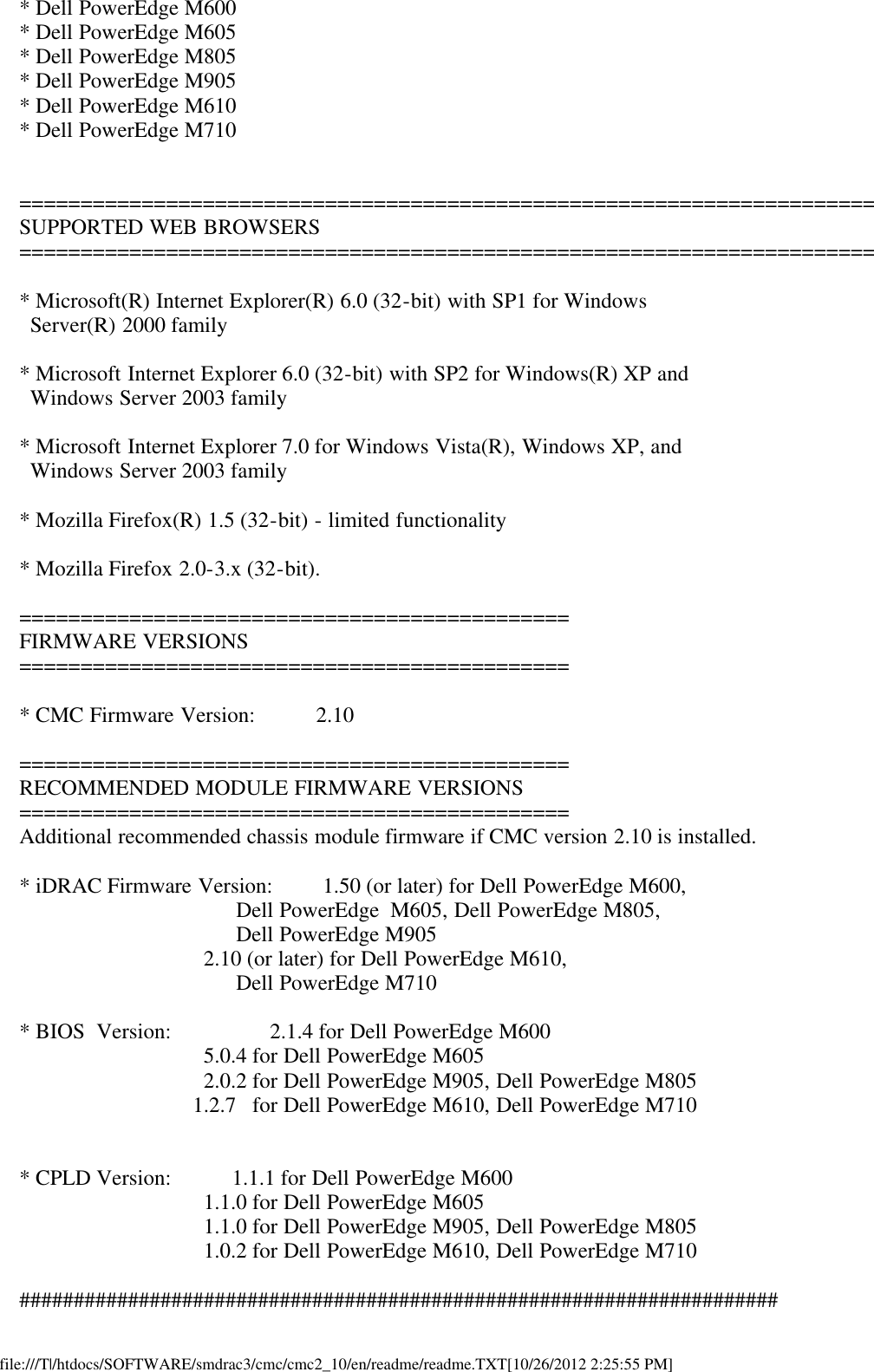 Page 2 of 9 - Dell Dell-Chassis-Management-Controller-Version-2-1-Owners-Manual- Chassis Management Controller Version 2.1 Readme  Dell-chassis-management-controller-version-2-1-owners-manual