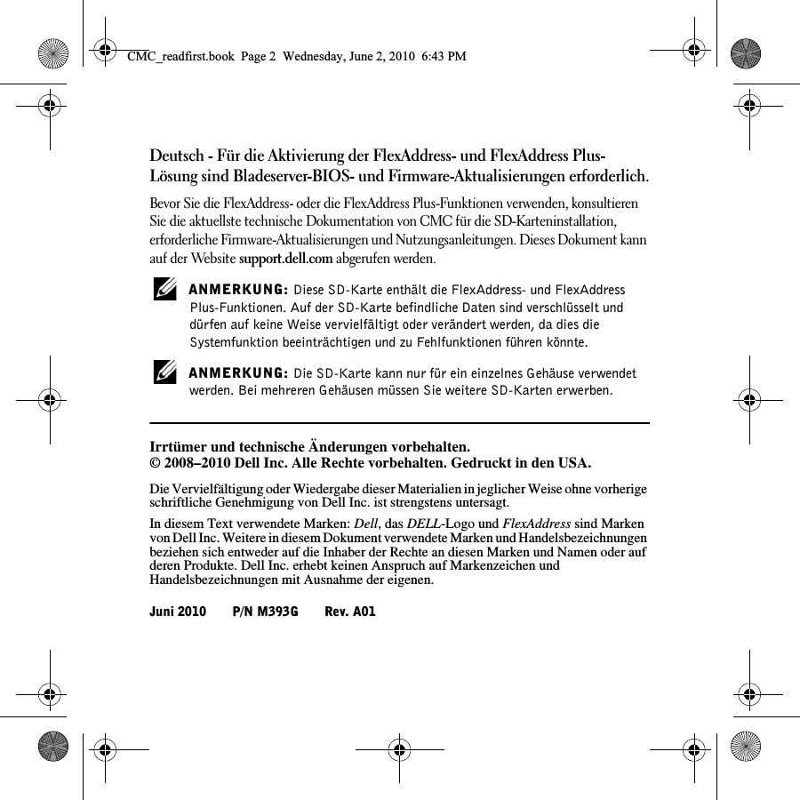 Page 4 of 8 - Dell Dell-Chassis-Management-Controller-Version-3-2-Quick-Reference-Guide- Dell™ Chassis Management Controller Read This First Dell-chassis-management-controller-version-3-2-quick-reference-guide
