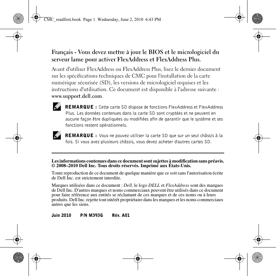 Page 3 of 8 - Dell Dell-Chassis-Management-Controller-Version-4-45-Owners-Manual- Chassis Management Controller Version 4.45 (CMC) Secure Digital (SD) Card Technical Specifica  Dell-chassis-management-controller-version-4-45-owners-manual