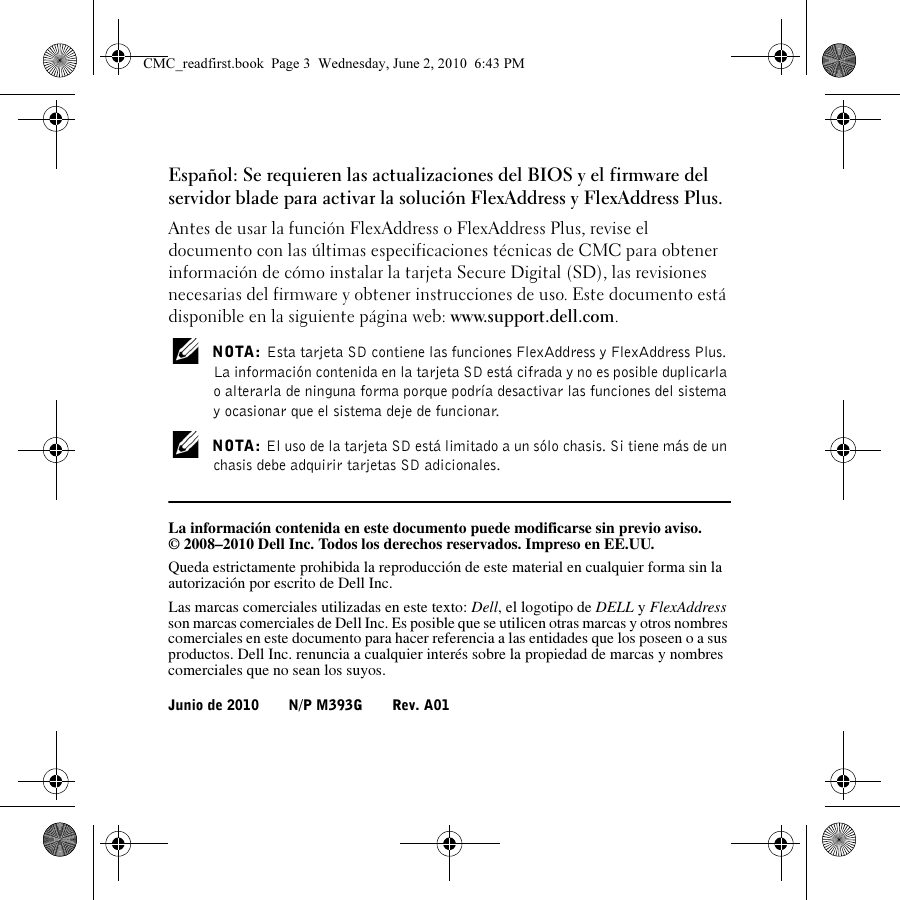 Page 5 of 8 - Dell Dell-Chassis-Management-Controller-Version-4-45-Owners-Manual- Chassis Management Controller Version 4.45 (CMC) Secure Digital (SD) Card Technical Specifica  Dell-chassis-management-controller-version-4-45-owners-manual