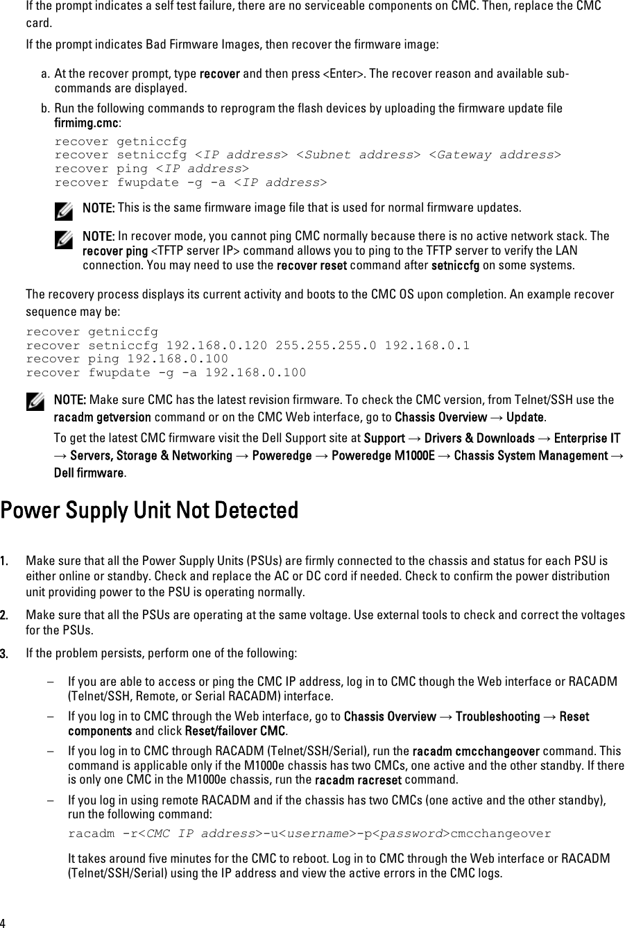 Page 4 of 10 - Dell Dell-Chassis-Management-Controller-Version-4-45-Owners-Manual- Chassis Management Controller Version 4.45 Troubleshooting Guide  Dell-chassis-management-controller-version-4-45-owners-manual