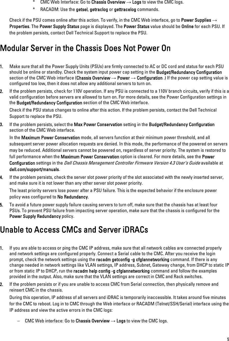 Page 5 of 10 - Dell Dell-Chassis-Management-Controller-Version-4-45-Owners-Manual- Chassis Management Controller Version 4.45 Troubleshooting Guide  Dell-chassis-management-controller-version-4-45-owners-manual