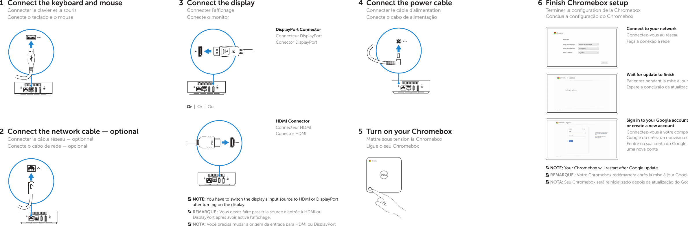 Page 1 of 2 - Dell Dell-Chromebox-3010-Setup-Guide- Chromebox 3010 Quick Setup Guide Dell-chromebox-3010-setup-guide