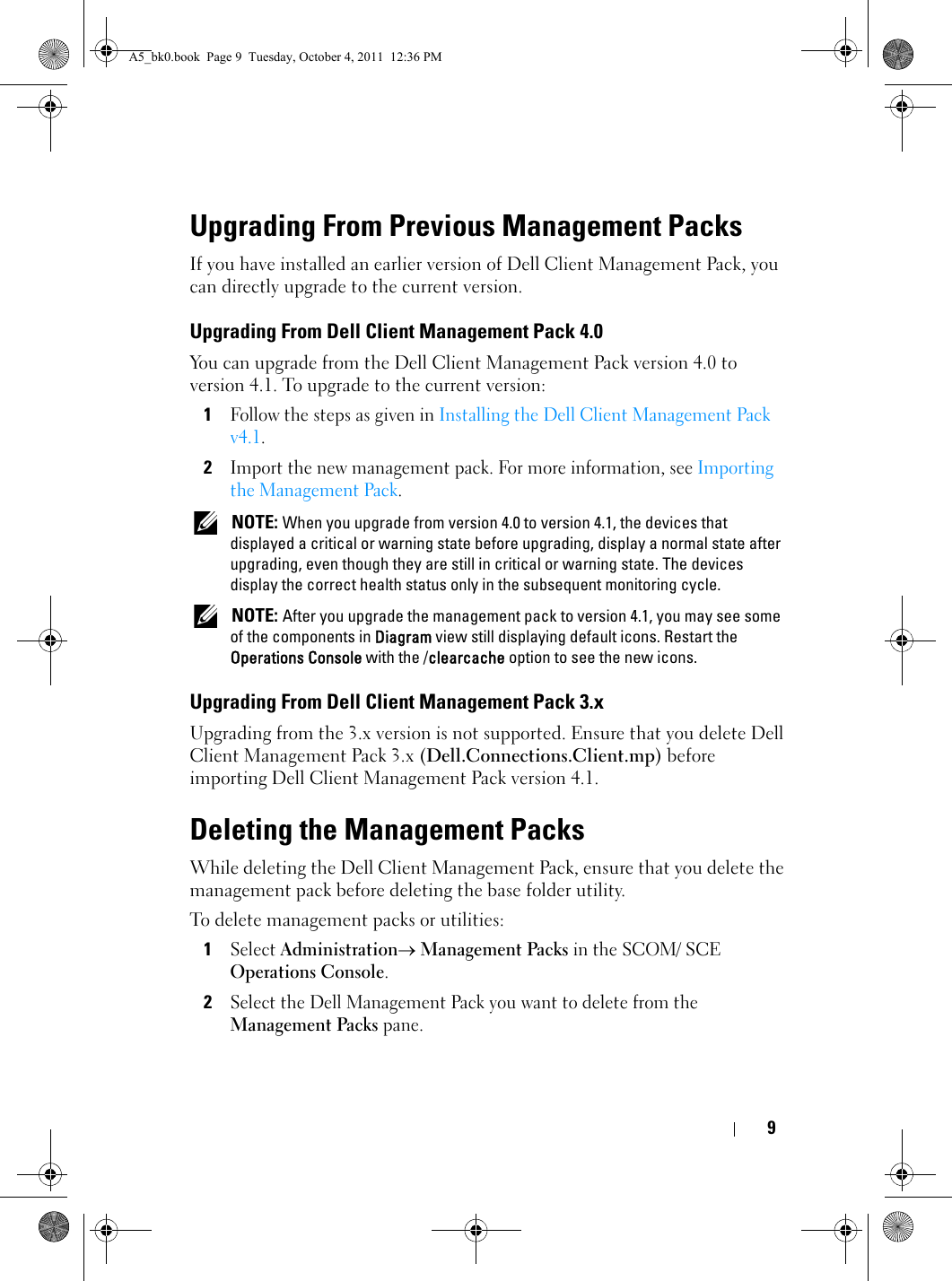 Page 9 of 10 - Dell Dell-Client-Management-Pack-Version-4-1-For-Microsoft-System-Center-Operations-Manager-Owners-Manual- Client Management Pack Version 4.1 For Microsoft System Center Operations Manager Installation Guide  Dell-client-management-pack-version-4-1-for-microsoft-system-center-operations-manager-owners-manual