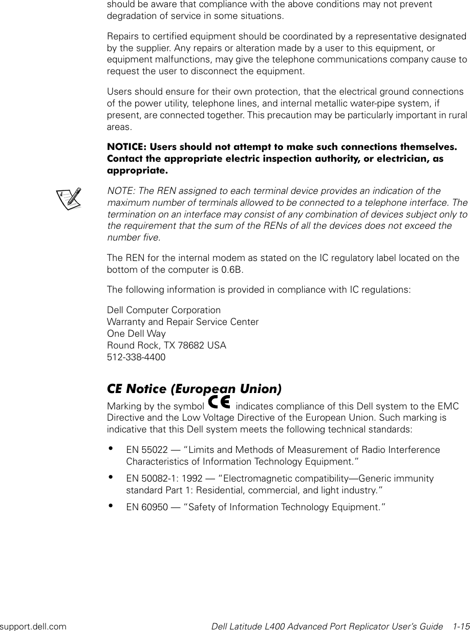 Dell Computer Hardware En 50082 1 1992 Users Manual 3C767bk1