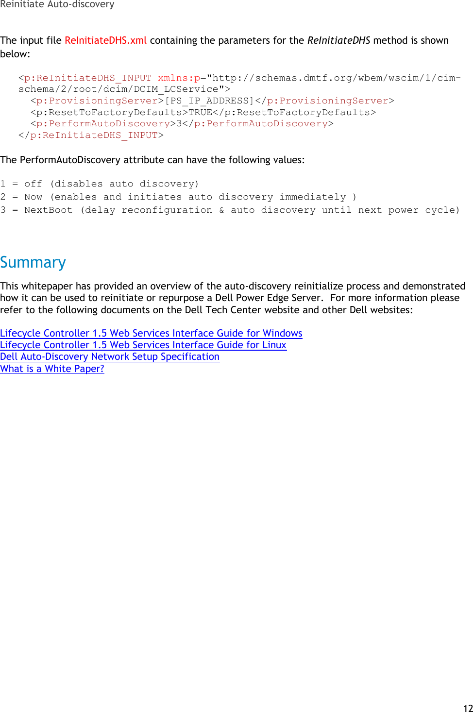 Page 12 of 12 - Dell Dell-Dell-Lifecycle-Controller-1-2-White-Paper- Re-initiate Auto Discovery  Dell-dell-lifecycle-controller-1-2-white-paper
