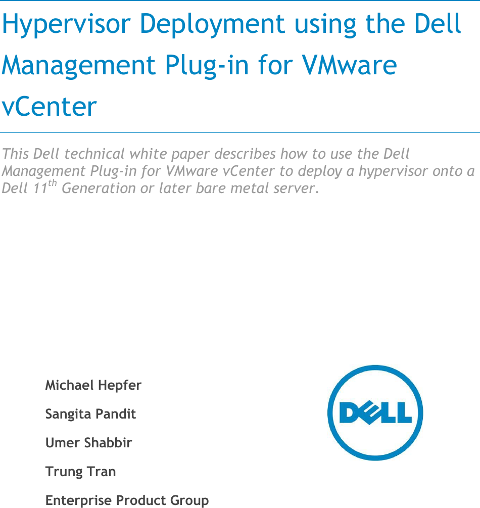 Page 1 of 11 - Dell Dell-Dell-Management-Plug-In-For-Vmware-Vcenter-1-6-Deployment-Guide- Management Plug-in  Dell-dell-management-plug-in-for-vmware-vcenter-1-6-deployment-guide