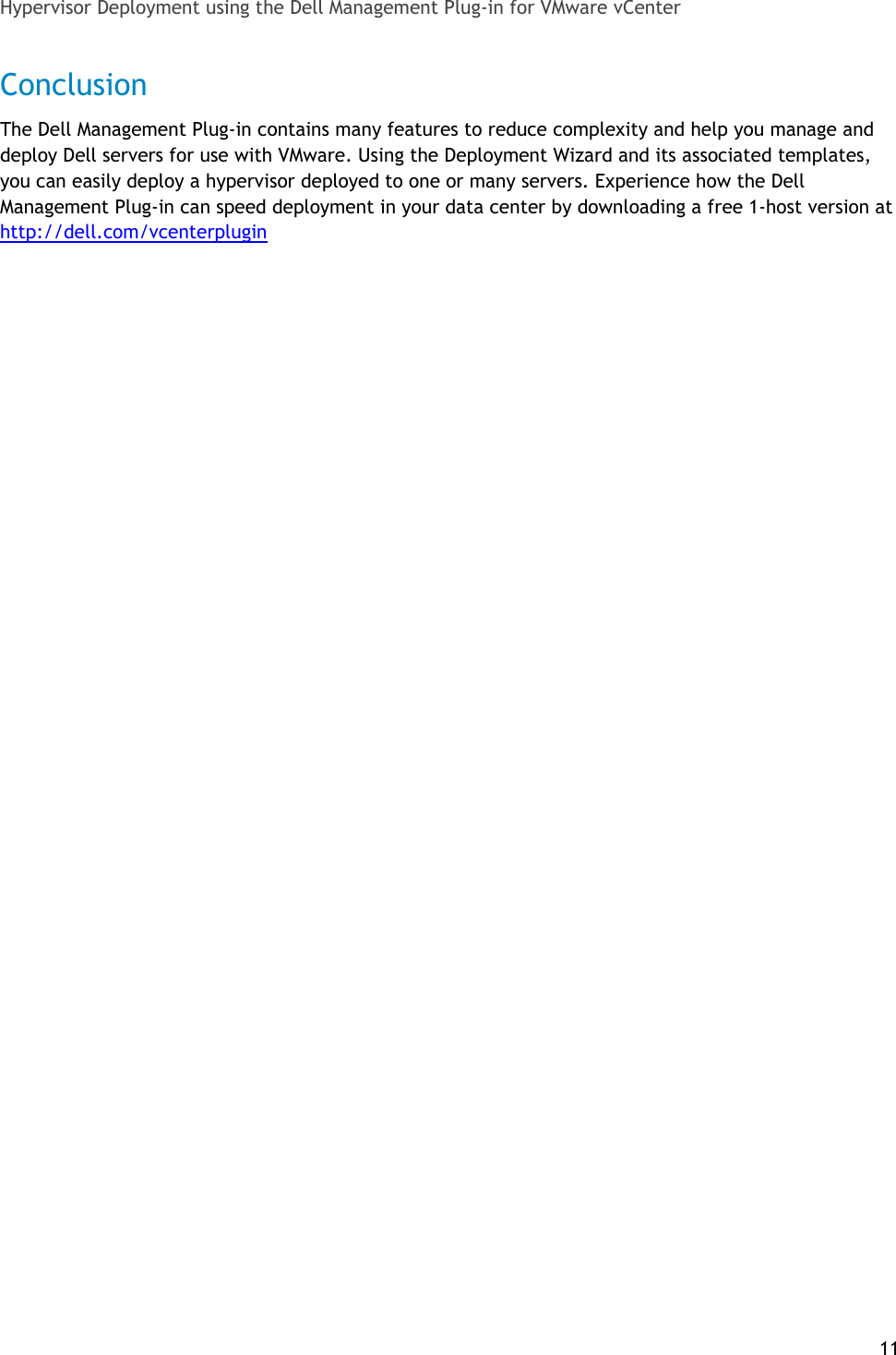 Page 11 of 11 - Dell Dell-Dell-Management-Plug-In-For-Vmware-Vcenter-1-6-Deployment-Guide- Management Plug-in  Dell-dell-management-plug-in-for-vmware-vcenter-1-6-deployment-guide
