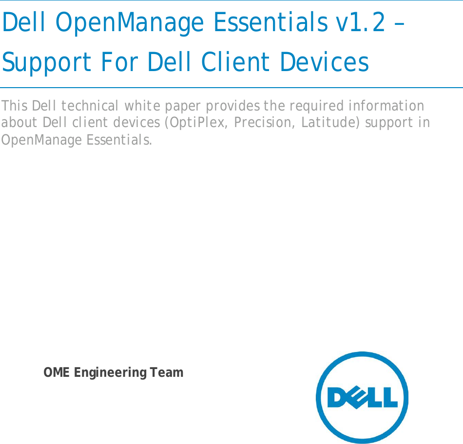 Dell Openmanage Essentials V1 2 Web Client Guide V1.2 Support For Devices