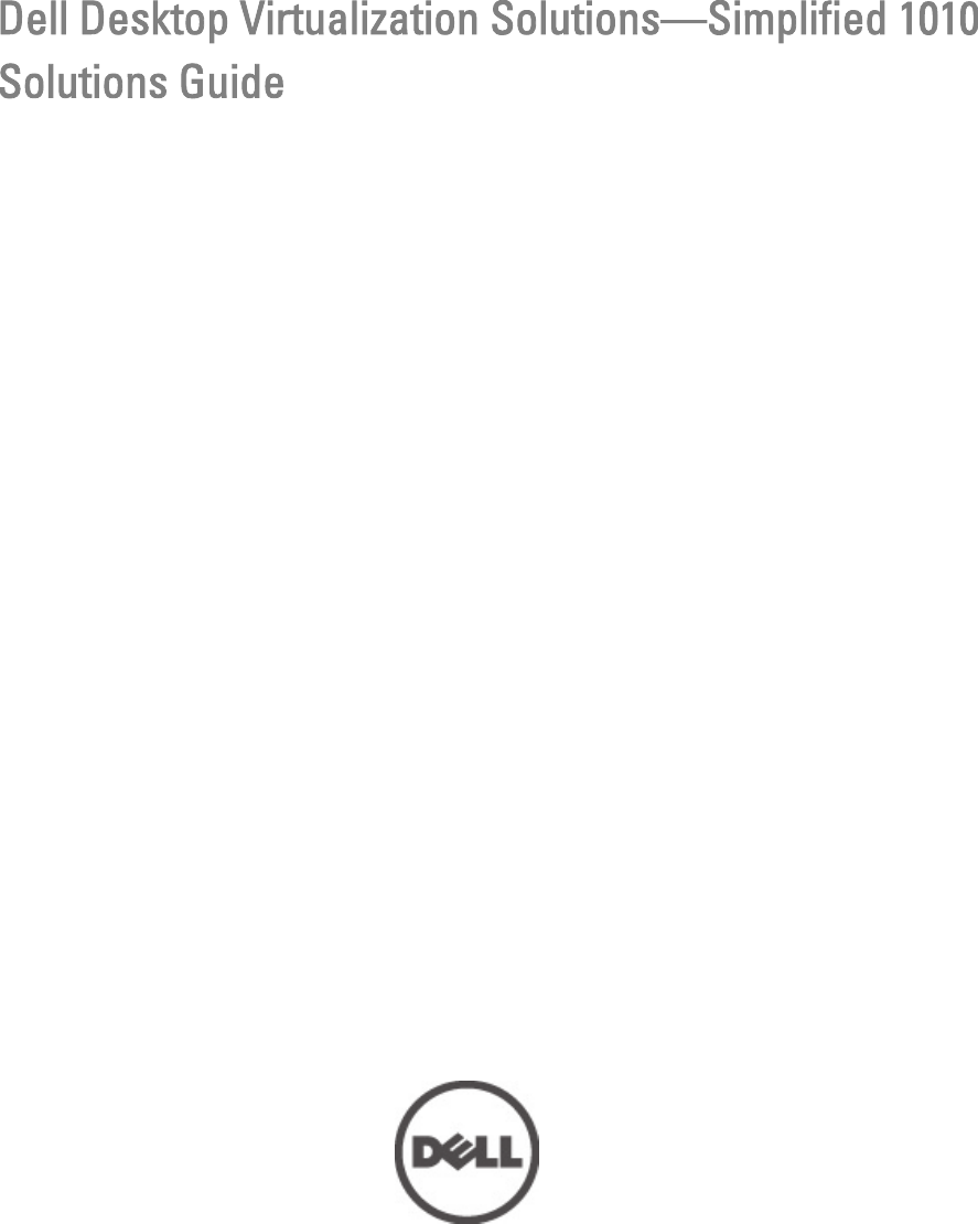 Page 1 of 3 - Dell Dell-Desktop-Virtualization-Solutions-Simplified-1010-Owners-Manual- Desktop Virtualization Solutions Simplified 1010 Guide Dell-desktop-virtualization-solutions-simplified-1010-owners-manual