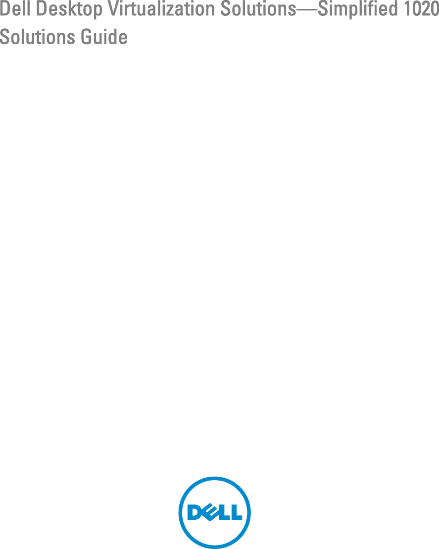 Page 1 of 5 - Dell Dell-Desktop-Virtualization-Solutions-Simplified-1020-Owners-Manual- Desktop Virtualization Solutions Simplified 1020 Guide Dell-desktop-virtualization-solutions-simplified-1020-owners-manual