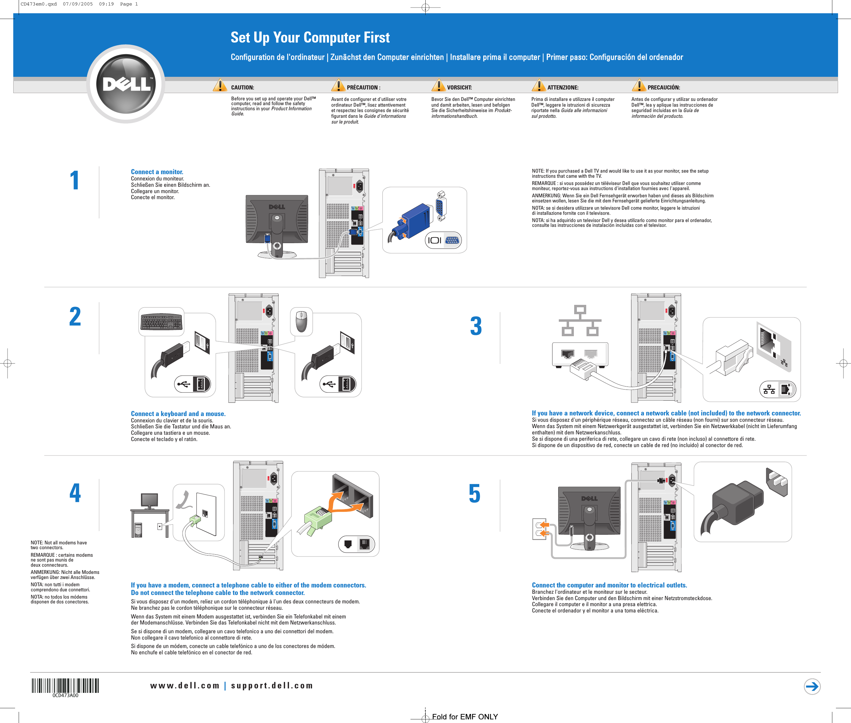 Page 1 of 2 - Dell Dell-Dimension-3100-E310-Setup-Diagram- Dimension 3100/E310 Setup Diagram  Dell-dimension-3100-e310-setup-diagram