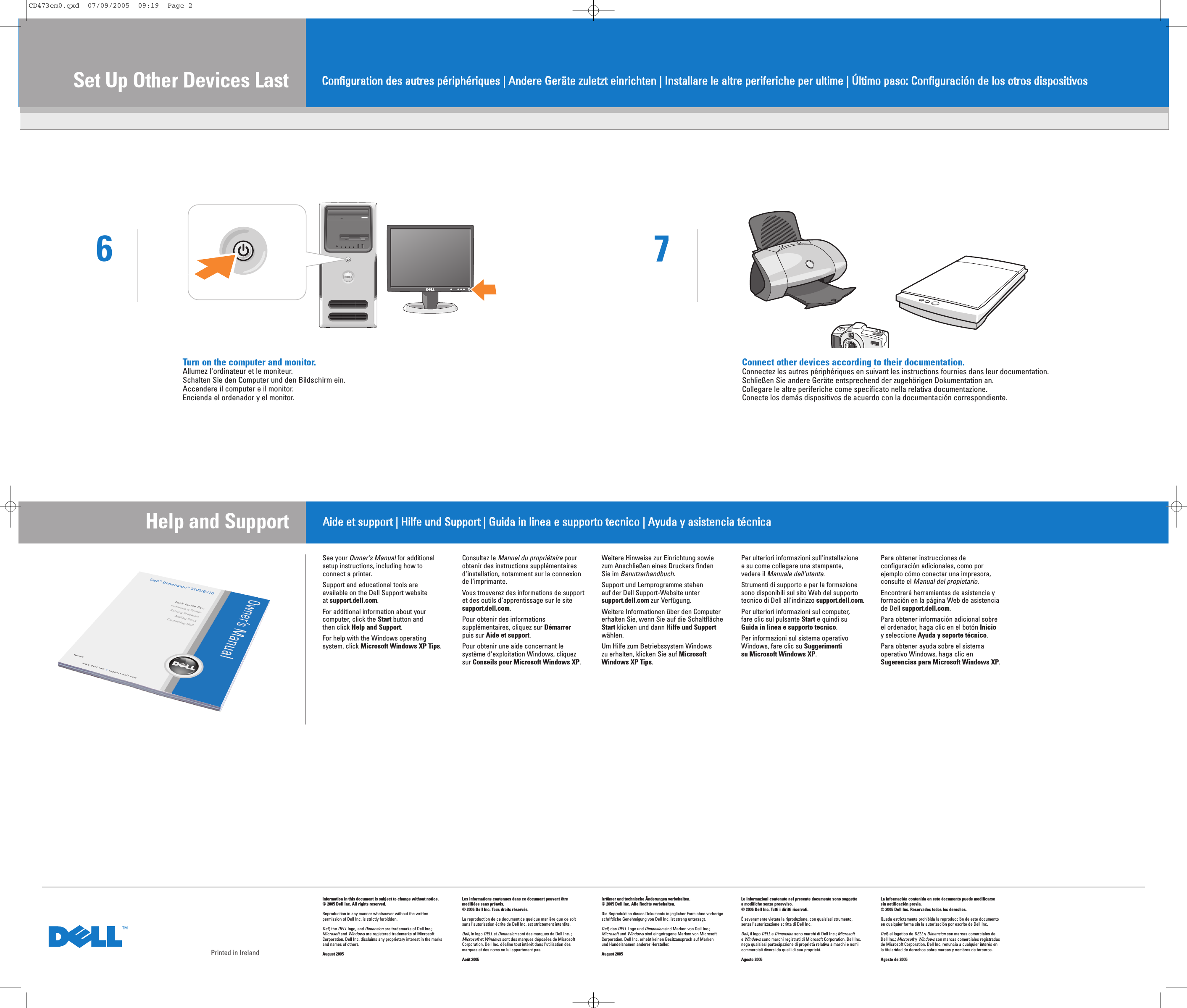 Page 2 of 2 - Dell Dell-Dimension-3100-E310-Setup-Diagram- Dimension 3100/E310 Setup Diagram  Dell-dimension-3100-e310-setup-diagram