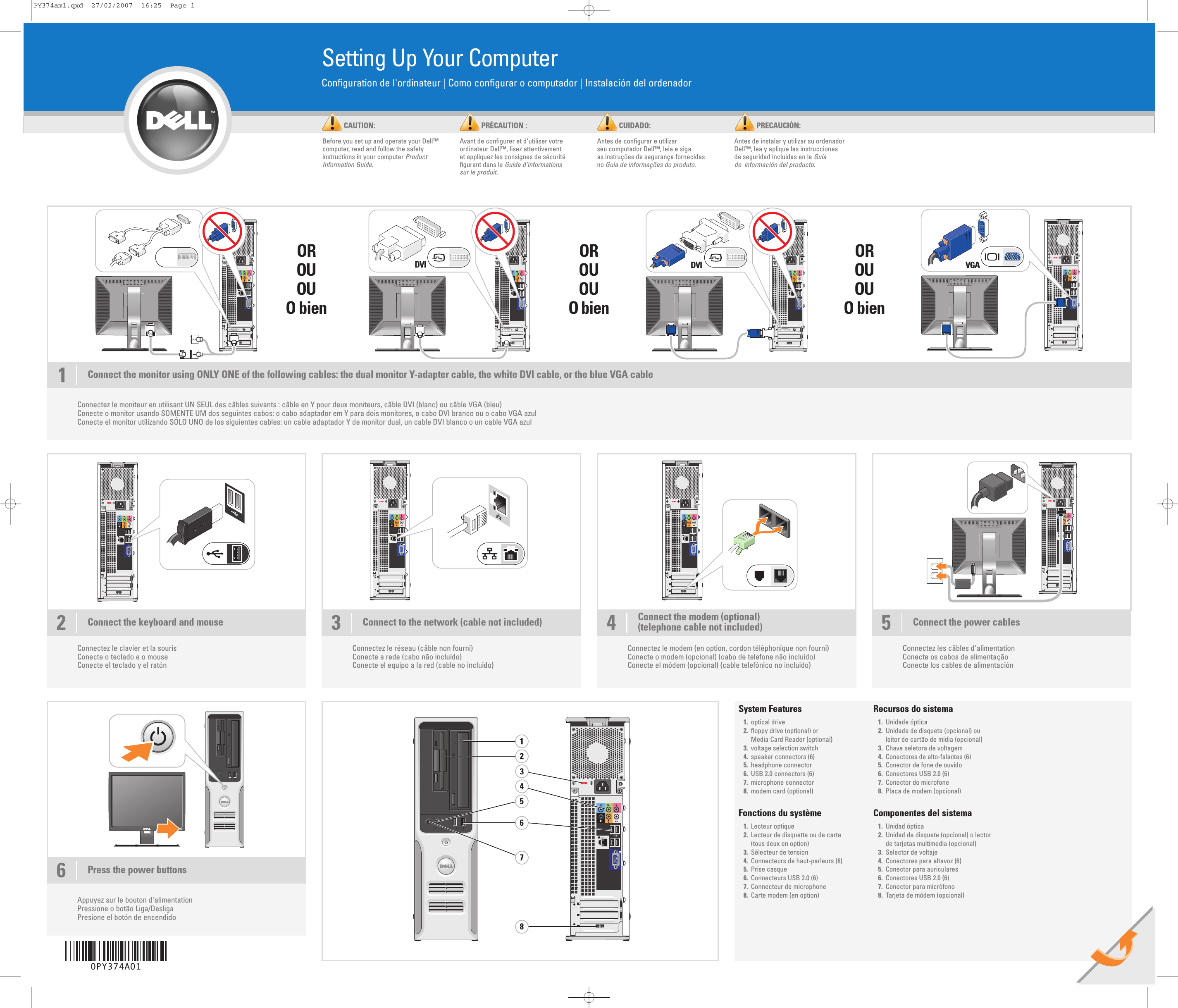 Page 1 of 2 - Dell Dell-Dimension-C521-Setup-Diagram- Dimension C521 Setup Diagram  Dell-dimension-c521-setup-diagram