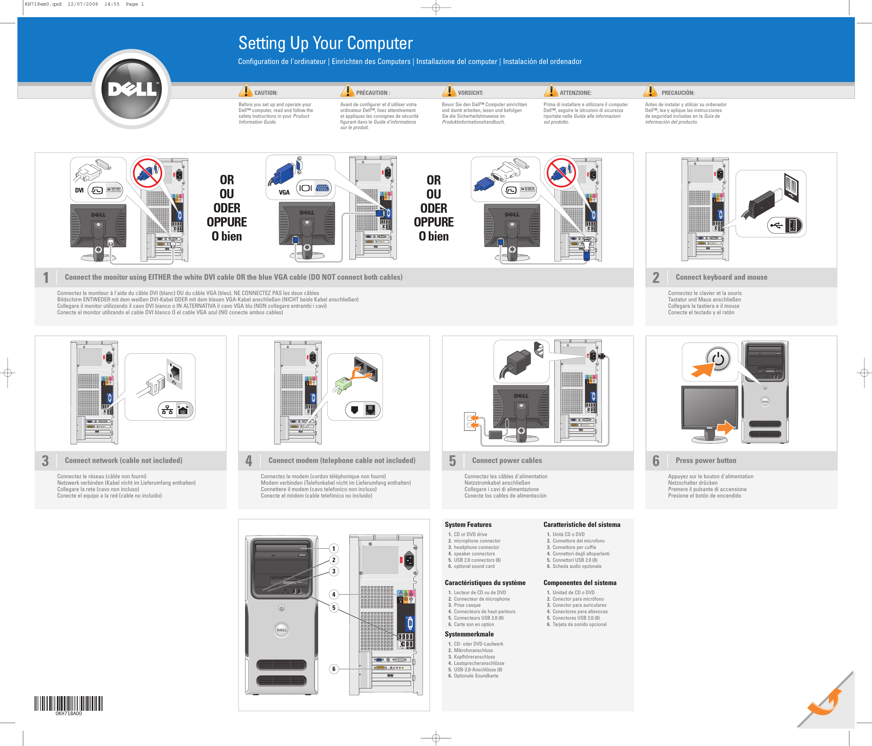 Page 1 of 2 - Dell Dell-Dimension-E520-Setup-Diagram- Dimension E520 Setup Diagram  Dell-dimension-e520-setup-diagram