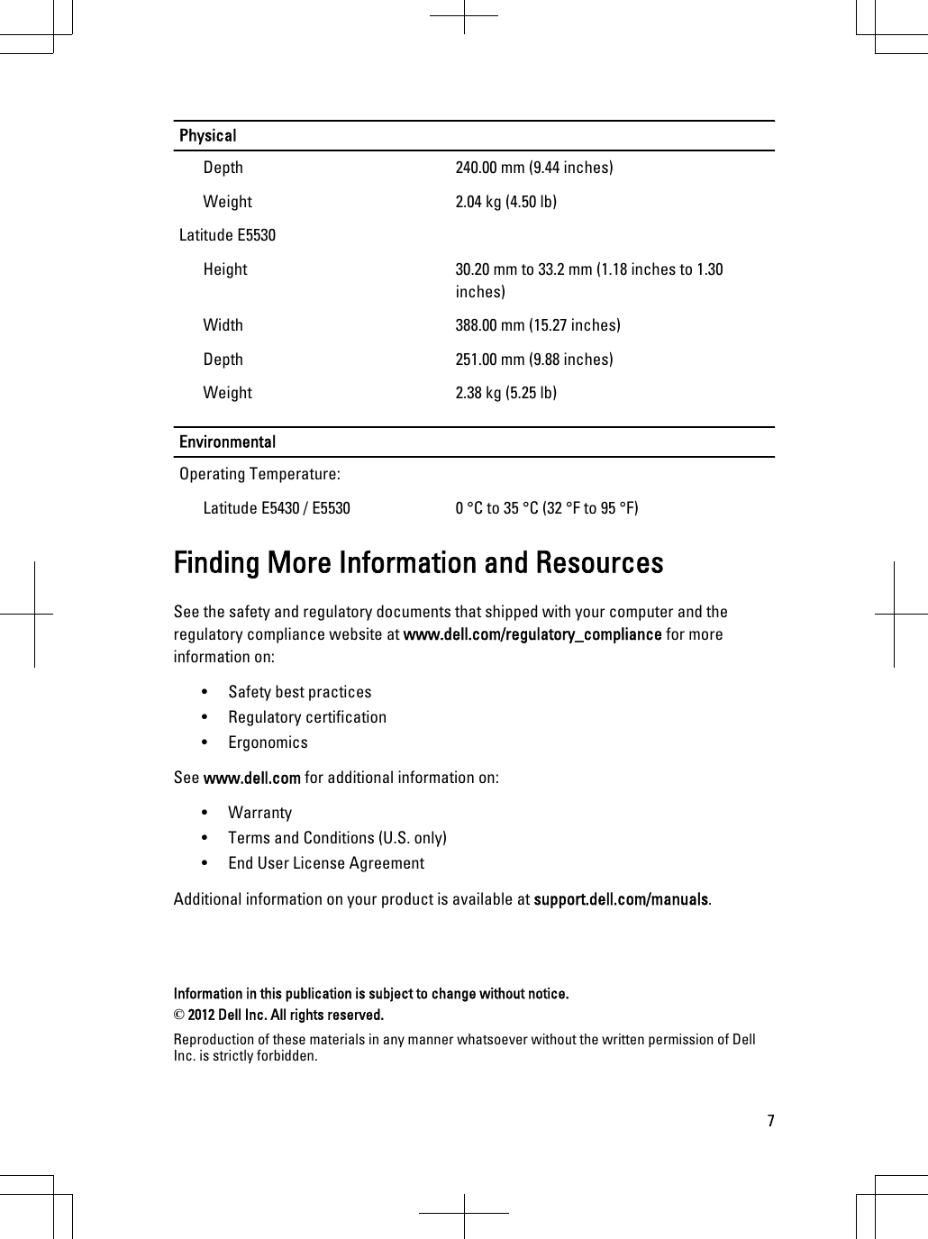 Page 7 of 8 - Dell Dell-E5430-Users-Manual- Setup And Features Information Tech Sheet  Dell-e5430-users-manual