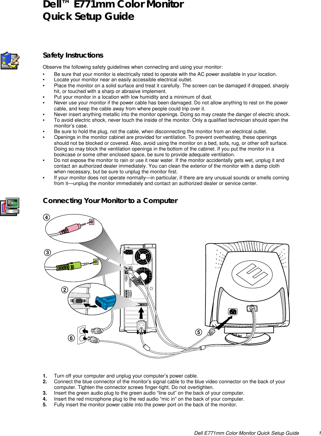 Page 1 of 4 - Dell Dell-E771Mm-Users-Manual- E771 Quick Setup Guide  Dell-e771mm-users-manual