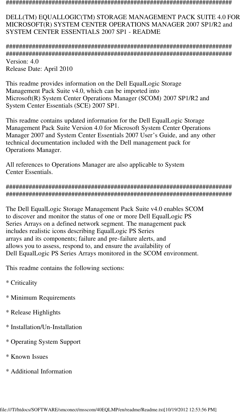 Dell Equallogic Management Pack Version 4 0 For Microsoft System Center ...