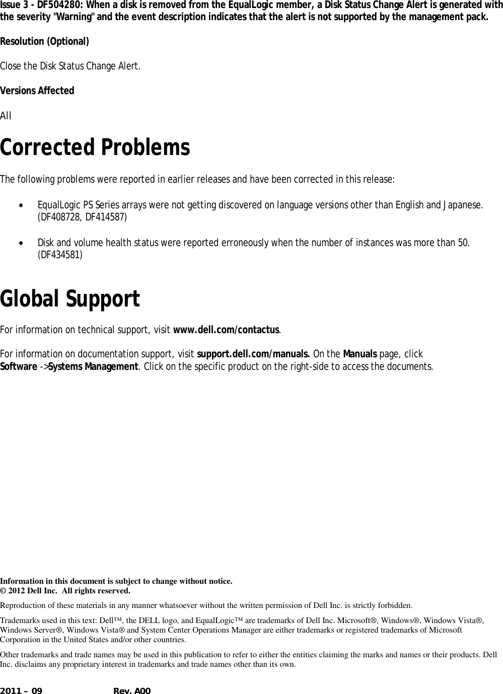 Page 4 of 4 - Dell Dell-Equallogic-Management-Pack-Version-4-1-For-Microsoft-System-Center-Operations-Manager-Owners-Manual- EqualLogic Management Pack Version 4.1 For Microsoft System Center Operations Manager Readme - Client  Dell-equallogic-management-pack-version-4-1-for-microsoft-system-center-operations-manager-owners-manual