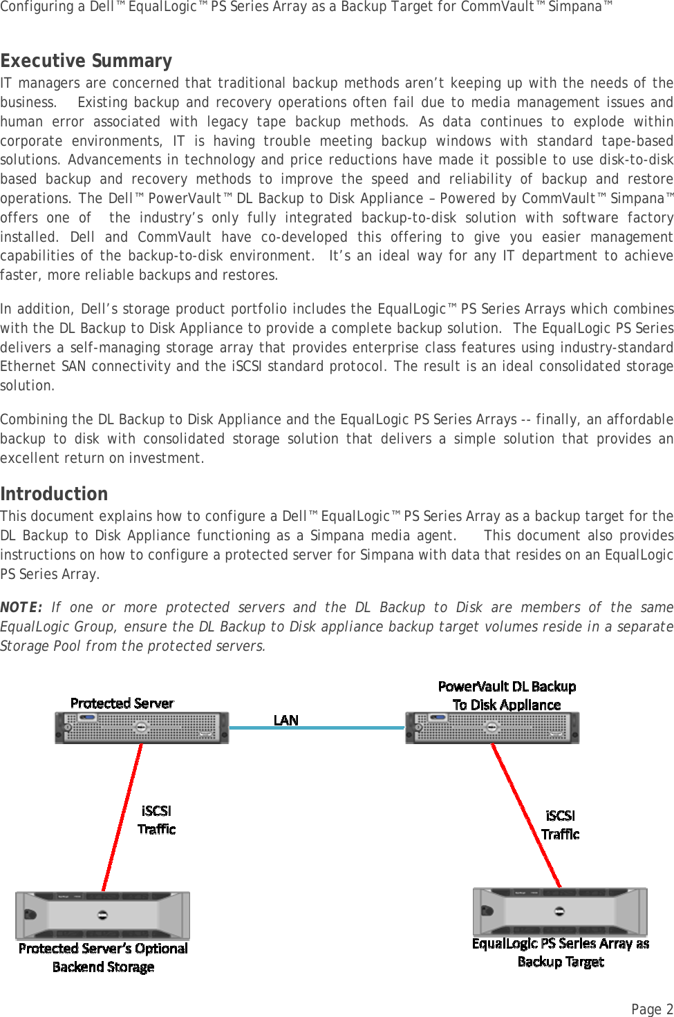 Page 4 of 10 - Dell Dell-Equallogic-Ps6510-Troubleshooting Configuring An EqualLogic PS Series Array As A Backup Target For CommVault Simpana-v1.1