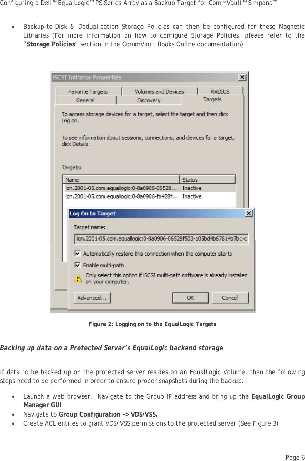 Page 8 of 10 - Dell Dell-Equallogic-Ps6510-Troubleshooting Configuring An EqualLogic PS Series Array As A Backup Target For CommVault Simpana-v1.1