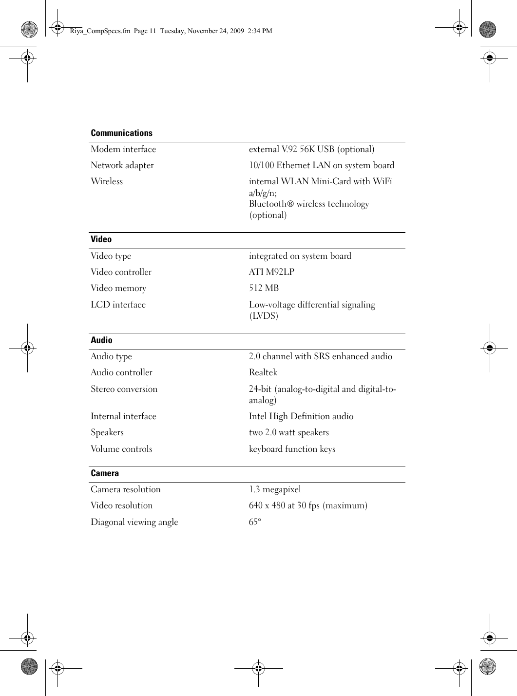 Page 3 of 8 - Dell Dell-Inspiron-1546-Specifications- Inspiron 1546 Comprehensive Specifications  Dell-inspiron-1546-specifications