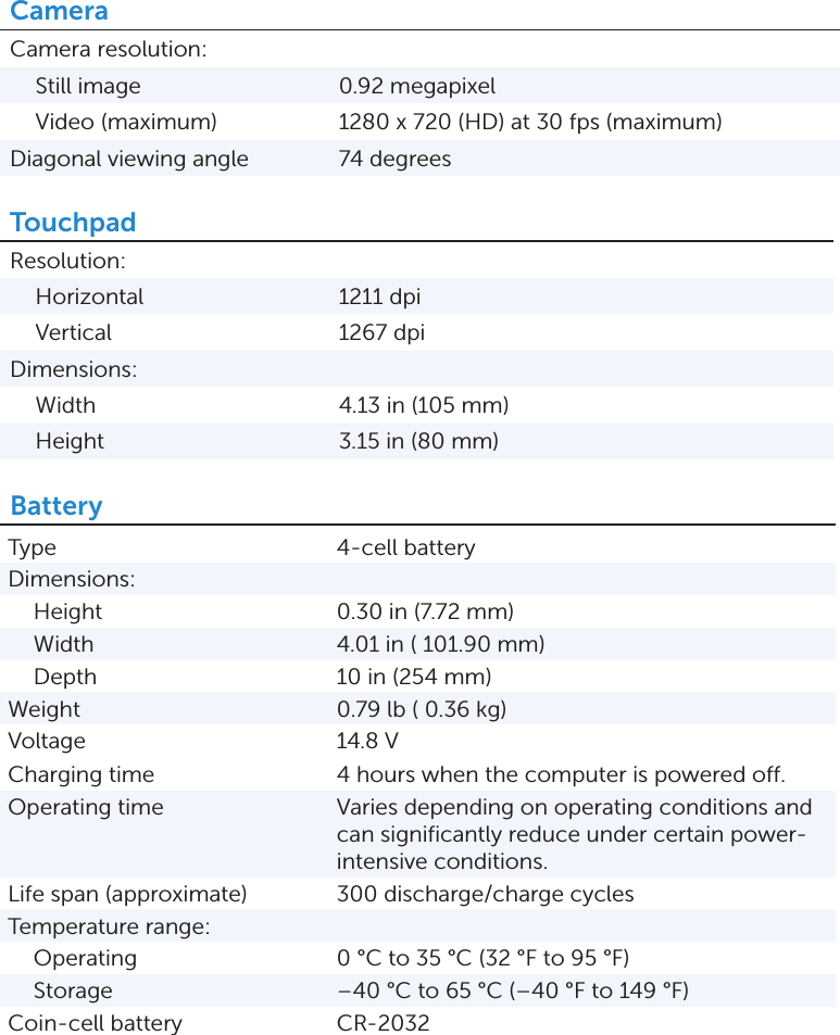 Page 5 of 6 - Dell Dell-Inspiron-17-7737-Specifications- Inspiron 17 7737 Specifications Dell-inspiron-17-7737-specifications