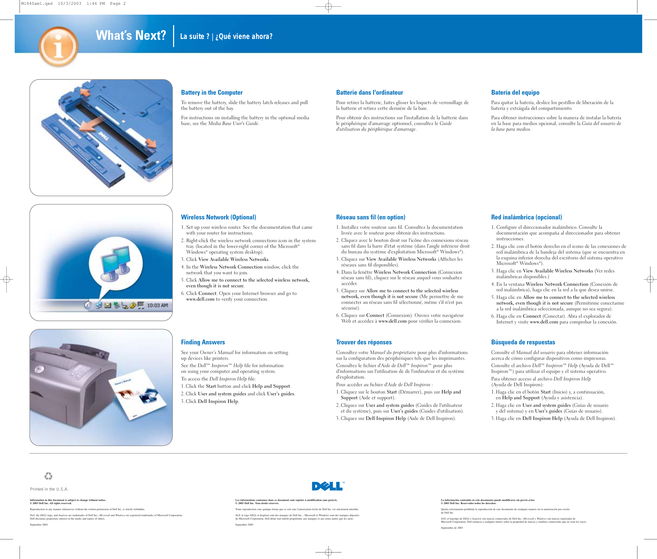 Page 2 of 2 - Dell Dell-Inspiron-300M-Setup-Diagram- Inspiron 300m Setup Diagram  Dell-inspiron-300m-setup-diagram