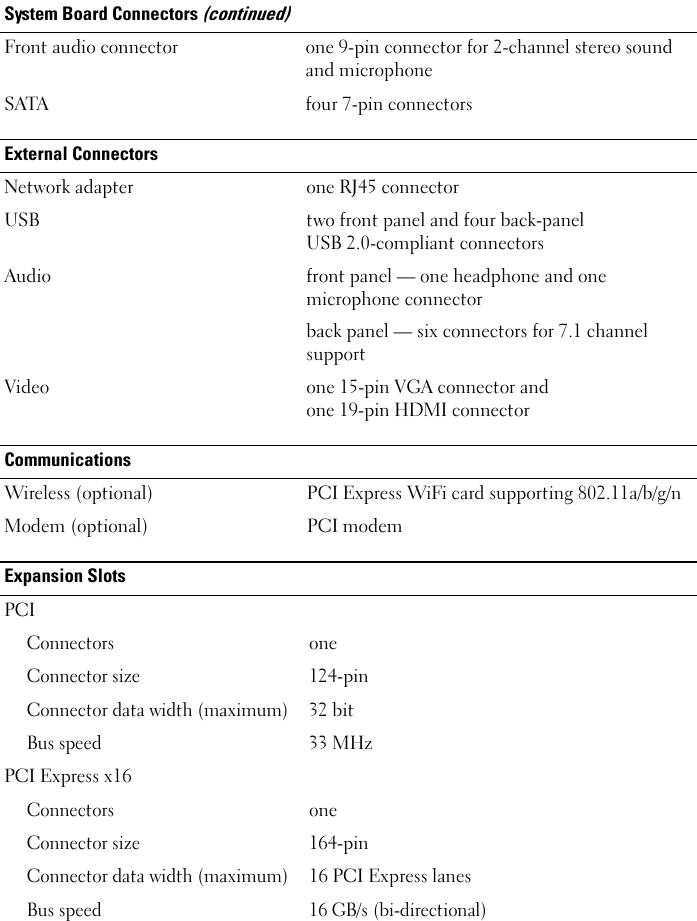 Page 3 of 5 - Dell Dell-Inspiron-570-Specifications- Comprehensive Specifications  Dell-inspiron-570-specifications