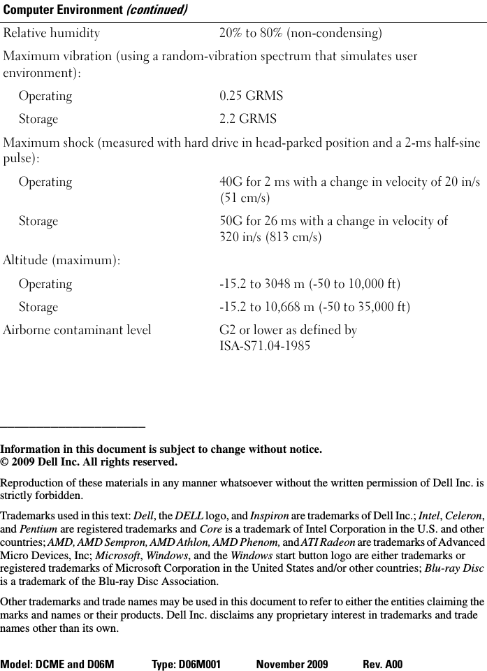 Page 5 of 5 - Dell Dell-Inspiron-570-Specifications- Comprehensive Specifications  Dell-inspiron-570-specifications