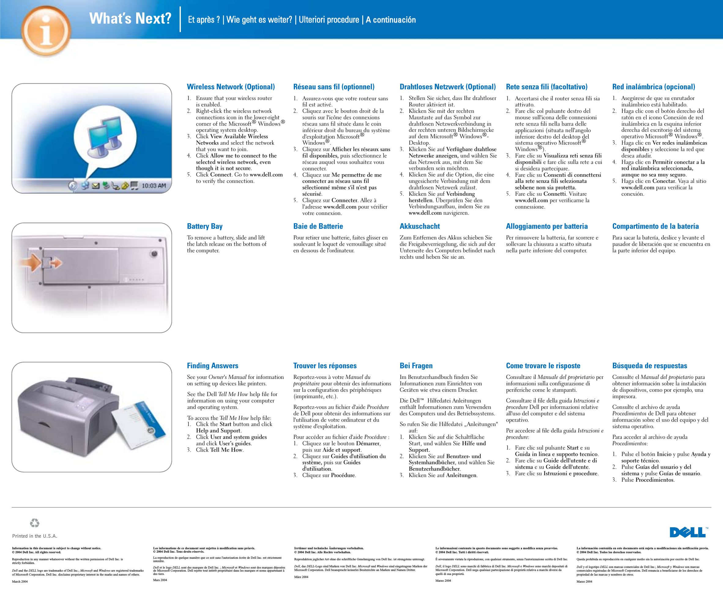 Dell Inspiron 8600 Setup Diagram