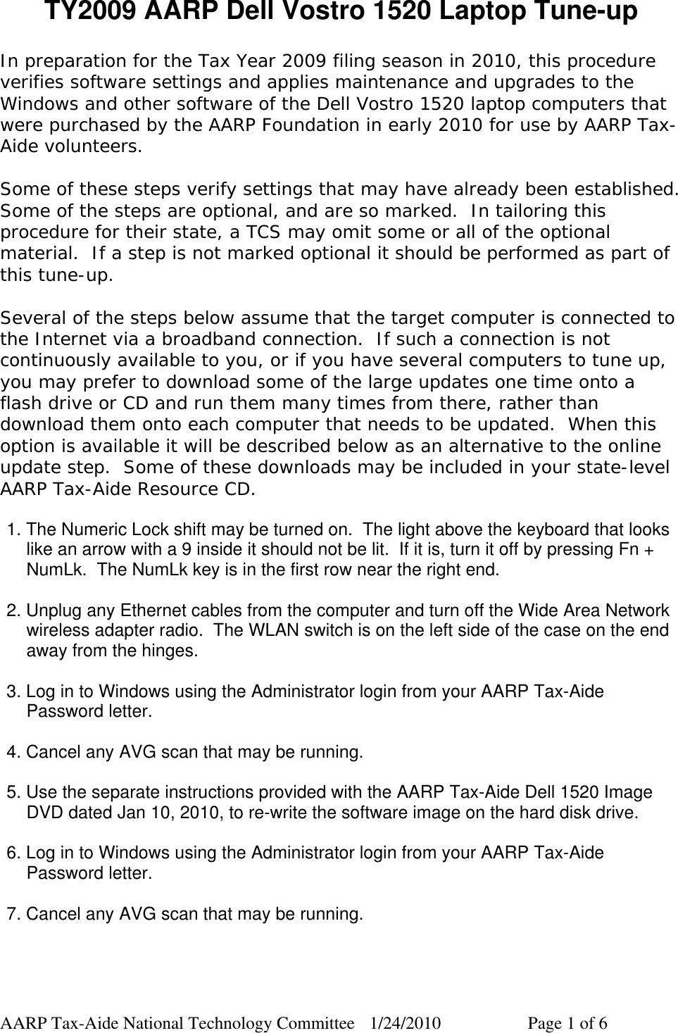 Page 1 of 6 - Dell Dell-Laptop-1520-Users-Manual TY2009delltuneup20100124