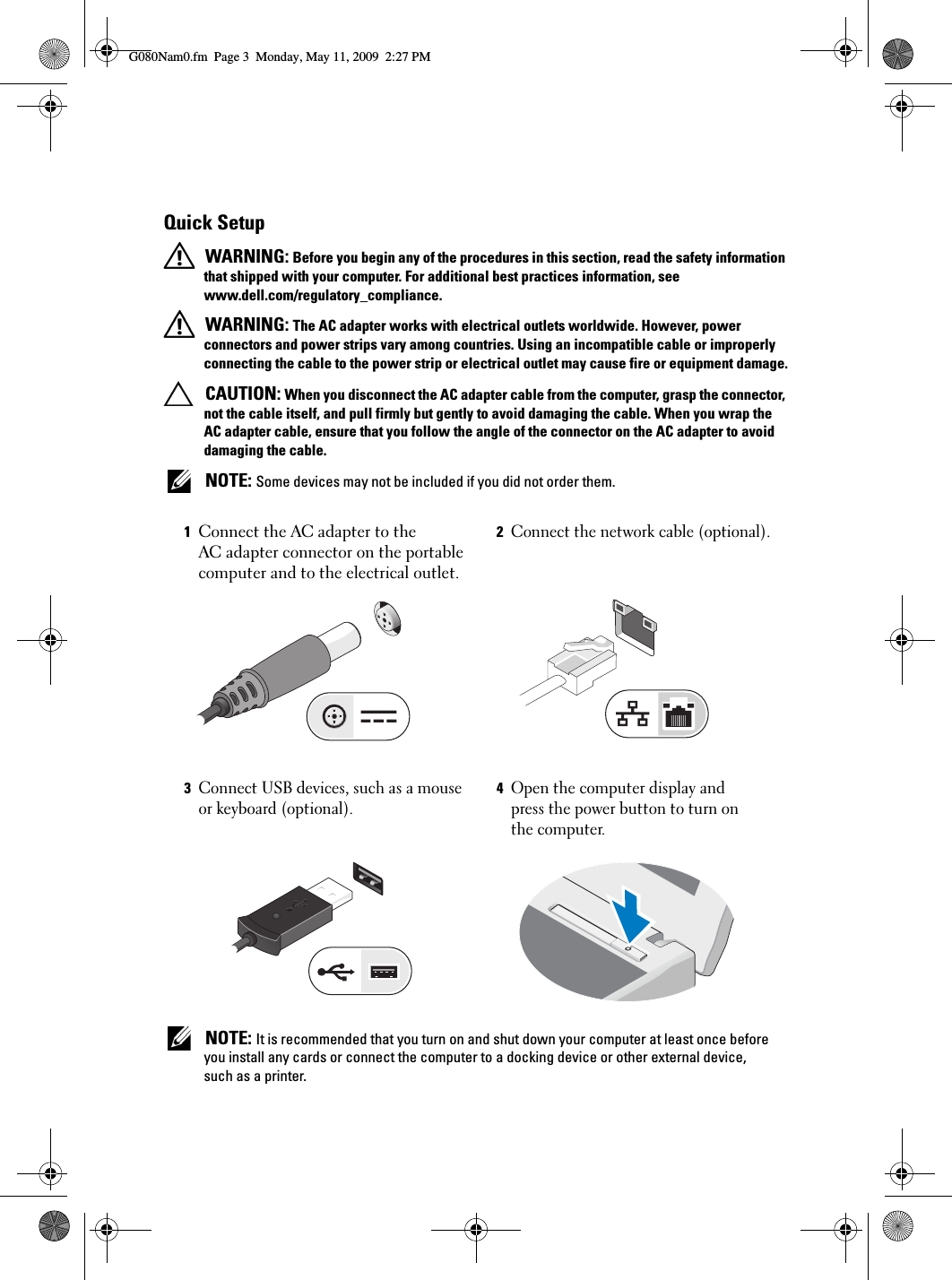 Page 3 of 8 - Dell Dell-Latitude-2100-Mid-2009-Quick-Start-Guide- Latitude 2100 Setup Features Information  Dell-latitude-2100-mid-2009-quick-start-guide