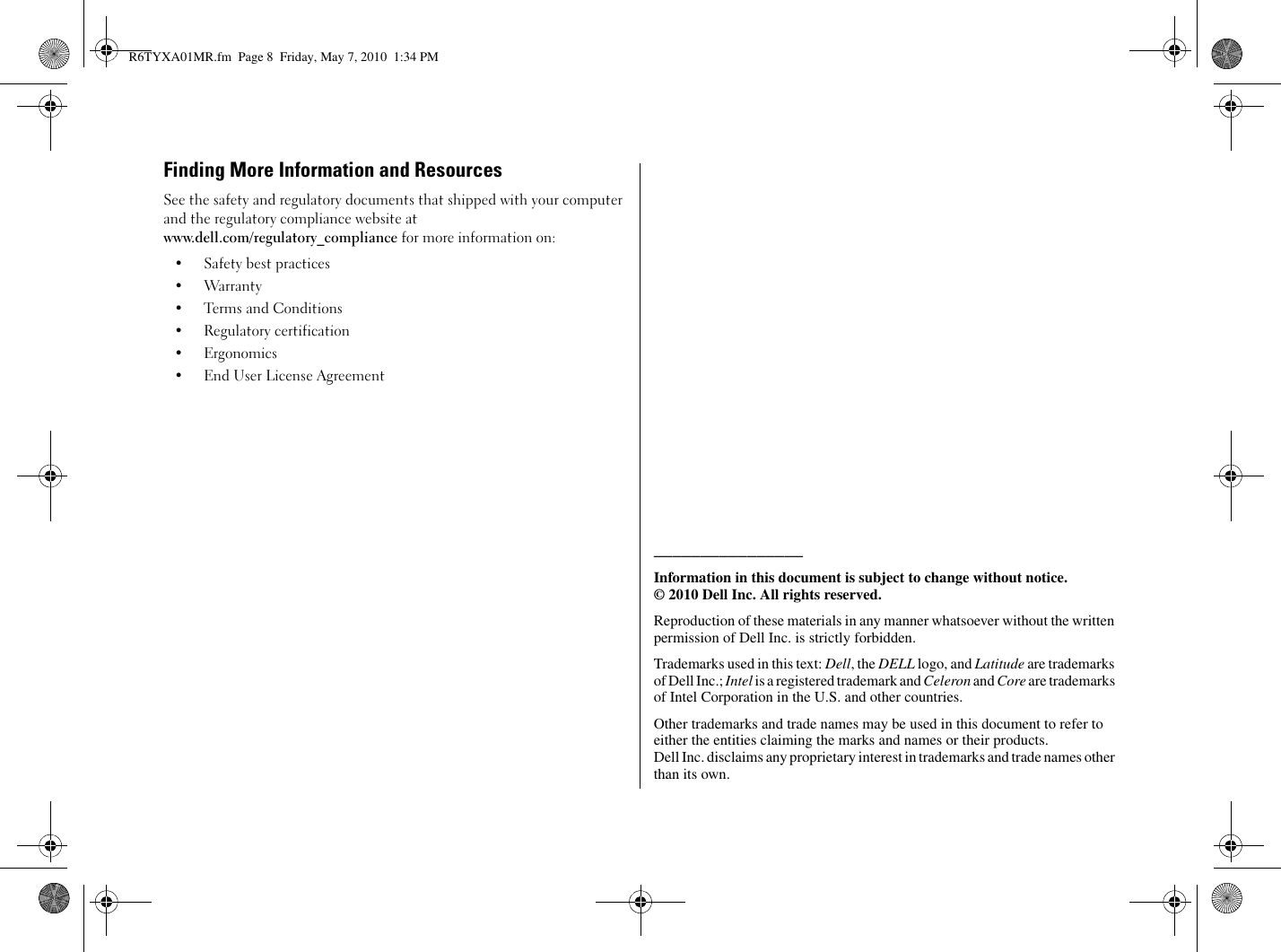 Page 8 of 8 - Dell Dell-Latitude-E5410-Users-Manual- R6TYXA01MR  Dell-latitude-e5410-users-manual