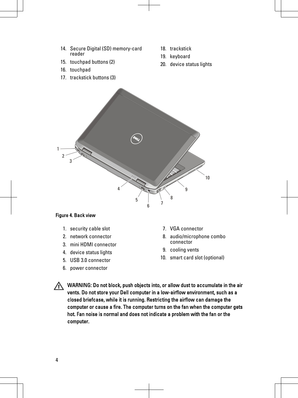 Page 4 of 8 - Dell Dell-Latitude-E6230-Mid-2012-Tech-Sheet- Setup And Features Information Tech Sheet  Dell-latitude-e6230-mid-2012-tech-sheet